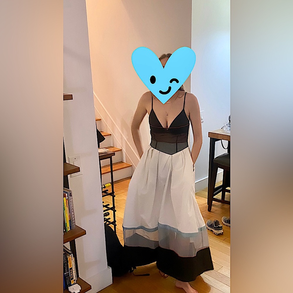 Red Carpet Rosie Assoulin Cotton Poplin and Gauze Dress